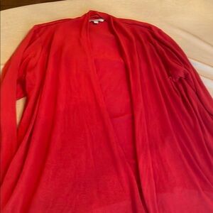 Orange Red Open Cardigan